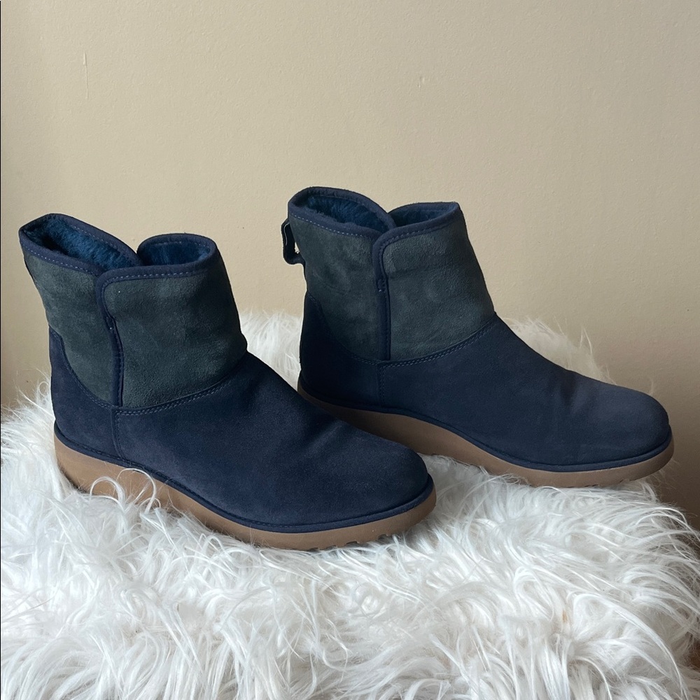 UGG Women Classic Mini II Navy Ankle Booties - Picture 2 of 9